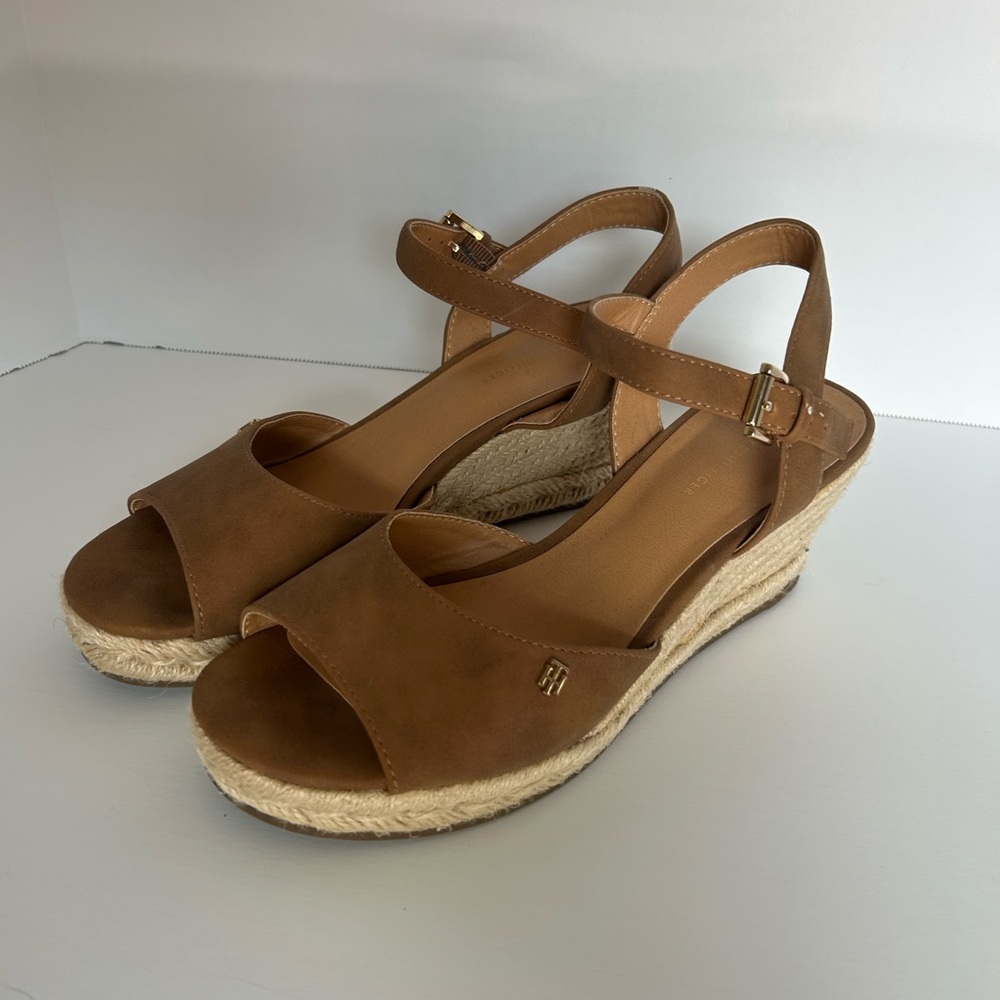 Tommy Hilfiger Brown Espadrille Wedge Shoes